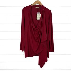 NWT Chalet Et Ceci Four Way Style Wrap Lightweight Cardigan Red XL New